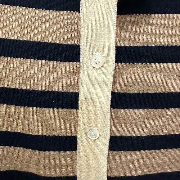 J.Crew Jackie Tie-Neck Cardigan Stripe Bow Sweater Sz SM - Picture 7 of 10